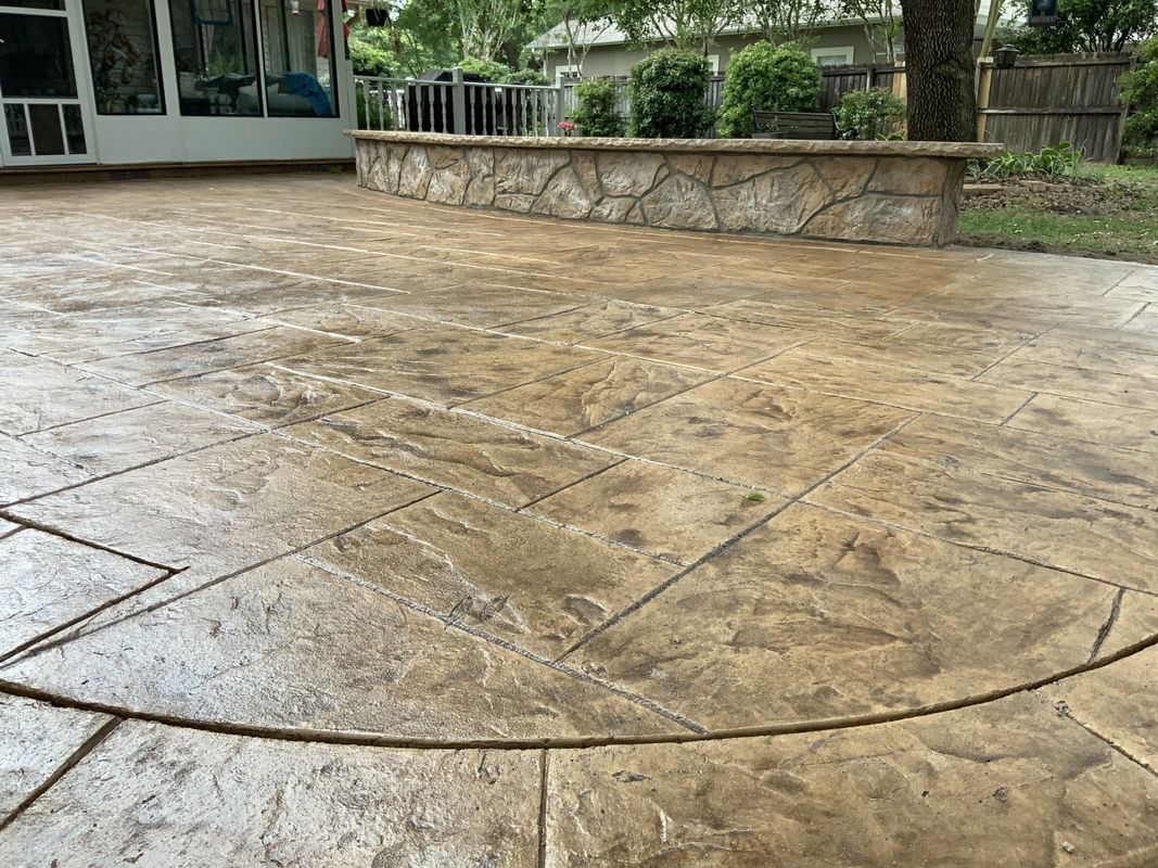 Stamped concrete overlay by Decorative Concrete Designs