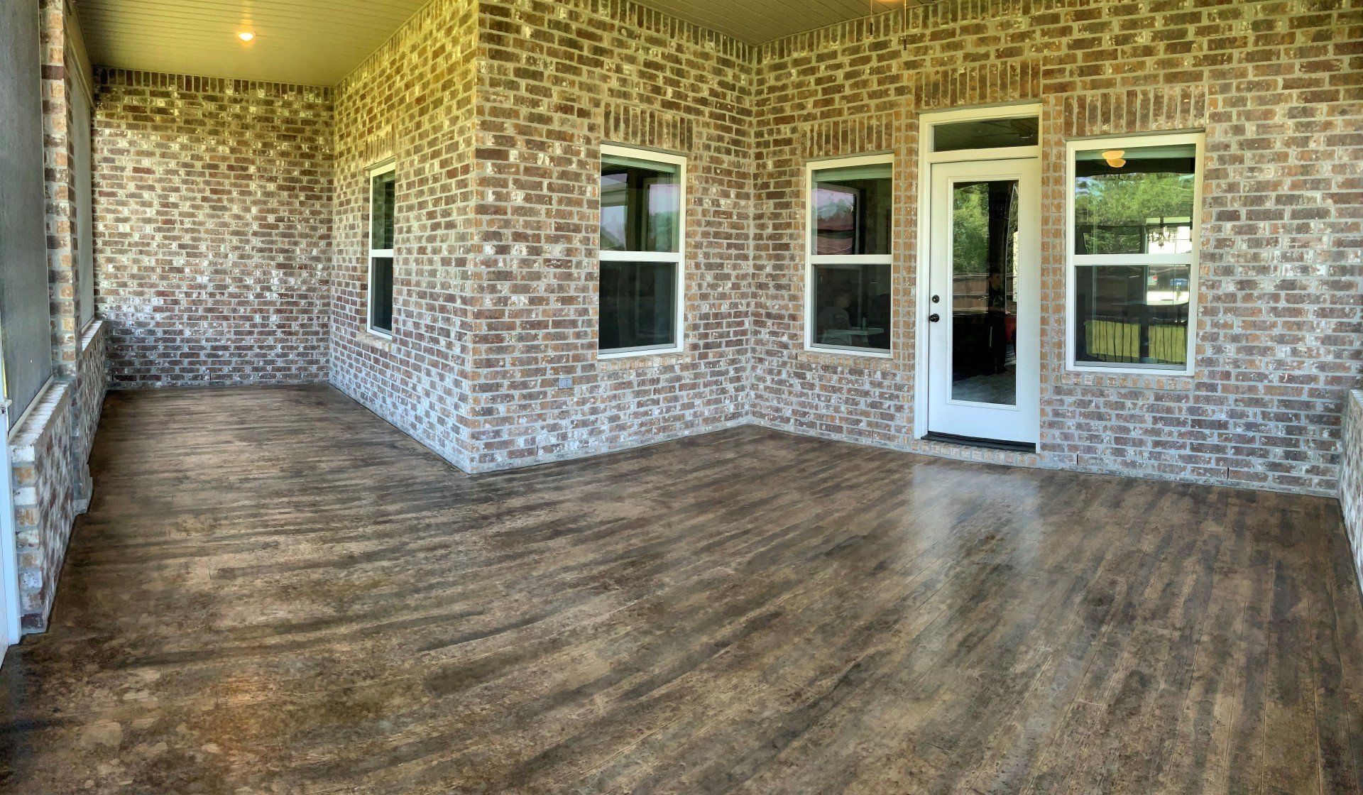 After: wood overlay project finished by Decorative Concrete Designs