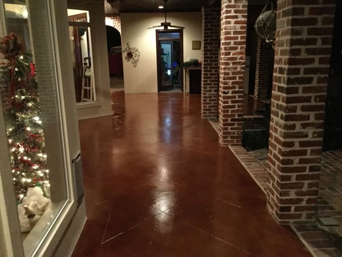 Stain overlay on concrete by Decorative Concrete Designs