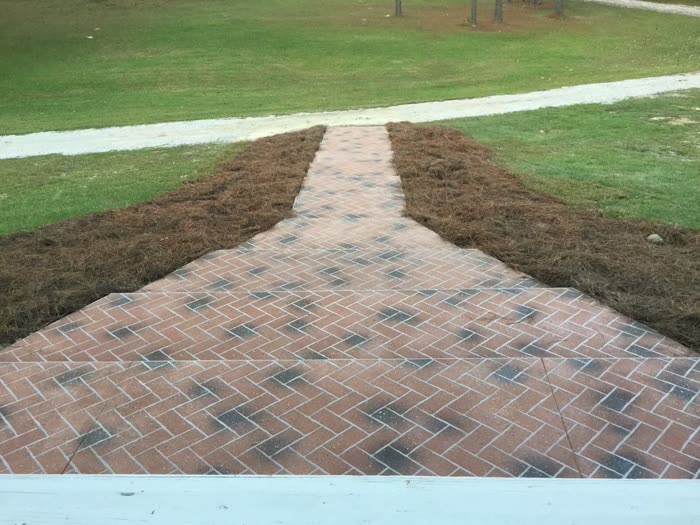 Stenciled concrete finished by Decorative Concrete Designs